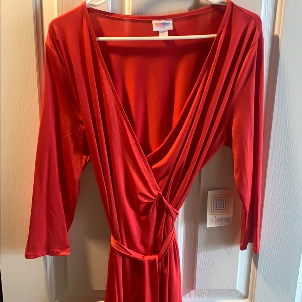LuLaRoe Red Michelle Wrap Dress